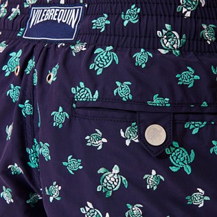 Men Classic Embroidered - Men Swim Trunks Embroidered Micro Ronde Des Tortues - Limited Edition, Sapphire details view 2