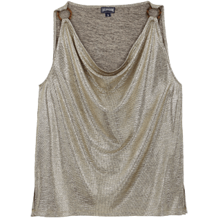 Femme AUTRES Uni - Top Femme en Maille Lurex Uni, Dore front Femme AUTRES Uni - Top Femme en Maille Lurex Uni, Dore front