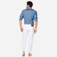 Homme AUTRES Uni - Jean 5 Poches Blanc homme Coupe Droite, Blanc vue portée de dos