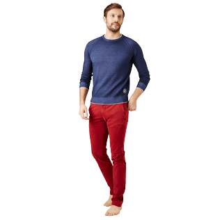 Hombre Autros Liso - Pantalón chino estrecho para hombre, Carmin supp2 Hombre Autros Liso - Pantalón chino estrecho para hombre, Carmin supp2