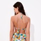 Women 019 Printed - Women Bikini Top Marguerites, White back worn view