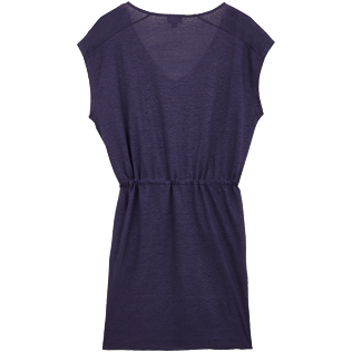 Donna Altri Unita - Vestito corto donna in jersey di lino tinta unita, Midnight blue back Donna Altri Unita - Vestito corto donna in jersey di lino tinta unita, Midnight blue back