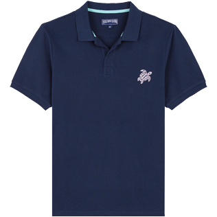 Hombre Autros Liso - Polo de algodón liso para hombre, Azul marino front Hombre Autros Liso - Polo de algodón liso para hombre, Azul marino front