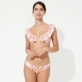 Donna Ferretto Stampato - Top bikini donna all'americana Mandala, Camellia vista frontale indossata