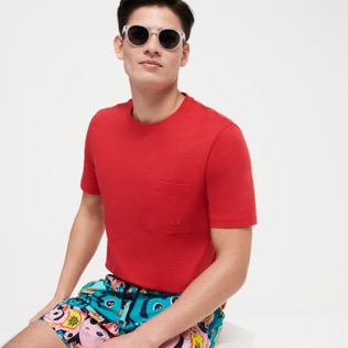 Hombre Autros Liso - Camiseta de algodón orgánico de color liso para hombre, Peppers detalles vista 4