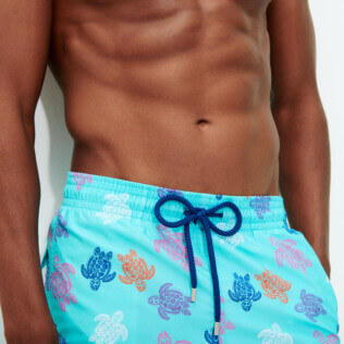 Herren Klassische lange Bedruckt - Lange Ronde des Tortues Indies Badeshorts für Herren, Lazulii blue supp2 Herren Klassische lange Bedruckt - Lange Ronde des Tortues Indies Badeshorts für Herren, Lazulii blue supp2