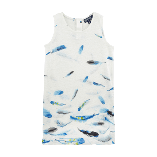 Niñas Autros Estampado - Vestido sin mangas con estampado Blue Breath, Blanco front Niñas Autros Estampado - Vestido sin mangas con estampado Blue Breath, Blanco front