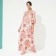 Damen Andere Bedruckt - Langes Kaleidoscope Kleid für Damen, Camellia Vorderseite getragene Ansicht