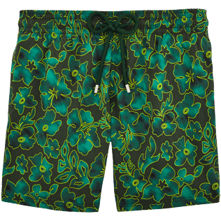 Hombres Corte Clásico Estampado - Bañador Superflex con estampado Natural Flowers, Aceituna front Hombres Corte Clásico Estampado - Bañador Superflex con estampado Natural Flowers, Aceituna front