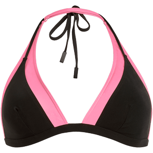 Mujer Halter Liso - Top de bikini anudado alrededor del cuello con estampado de dos colores con un efecto óptico para mujer - Vilebrequin x JCC+ - Edición limitada, Pink polka front Mujer Halter Liso - Top de bikini anudado alrededor del cuello con estampado de dos colores con un efecto óptico para mujer - Vilebrequin x JCC+ - Edición limitada, Pink polka front