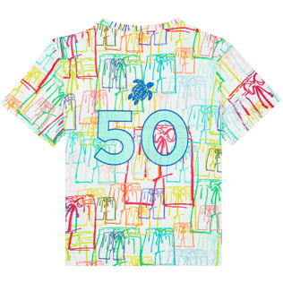 Jungen Andere Bedruckt - Multicolore VBQ T-Shirt aus Baumwolle für Jungen, Weiss Rückansicht