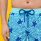 Men Classic Printed - Men Swimwear Turtles Splash Flocked, Lazulii blue details view 1