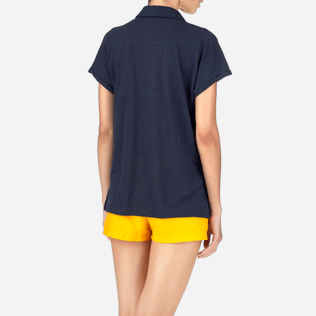 Femme AUTRES Uni - Polo en jersey Lin Uni, Bleu marine supp2 Femme AUTRES Uni - Polo en jersey Lin Uni, Bleu marine supp2