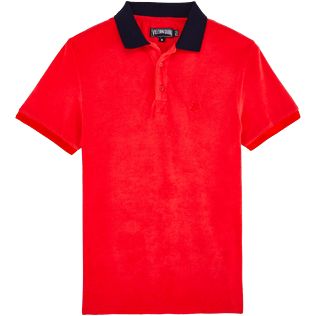 Uomo Polo Unita - Polo uomo in spugna a contrasto, Papavero front Uomo Polo Unita - Polo uomo in spugna a contrasto, Papavero front