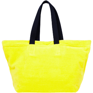 Andere Uni - Große Einfarbige Jacquard-Strandtasche aus Frottee, Safran back Andere Uni - Große Einfarbige Jacquard-Strandtasche aus Frottee, Safran back