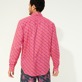 Hombre Autros Estampado - Camisa de verano en gasa de algodón con estampado Micro Ronde Des Tortues unisex, Shocking pink vista trasera desgastada