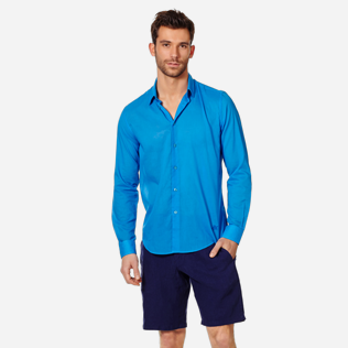 Autros Liso - Camisa en velo de algodón de color liso unisex, Atoll frontworn Autros Liso - Camisa en velo de algodón de color liso unisex, Atoll frontworn