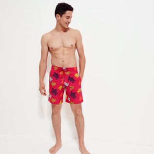 Men Others Printed - Men Stretch Long Swimwear Ronde Des Tortues, Burgundy details view 4