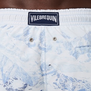 Men Classic Printed - Men Swimwear Ski - Vilebrequin x Massimo Vitali, Sky blue details view 3