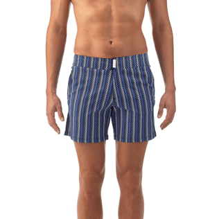 Men Fitted Printed - V Fish Fitted cut Swim shorts, Navy supp2 Men Fitted Printed - V Fish Fitted cut Swim shorts, Navy supp2