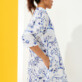 Damen Andere Bedruckt - Cherry Blossom Strandkleid aus Baumwolle für Damen, Sea blue Details Ansicht 1