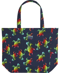 Fitted Printed - Tote bag Tortues Rainbow Multicolor - Vilebrequin x Kenny Scharf, Navy front view