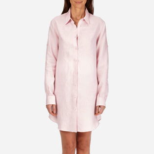 Damen Andere Uni - Langes Leinenhemd, Peony supp1 Damen Andere Uni - Langes Leinenhemd, Peony supp1