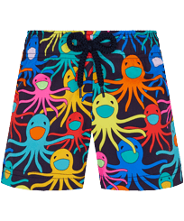 Niñas Autros Estampado - Pantalón corto de baño con estampado Multicolore Medusa para niña, Azul marino vista frontal