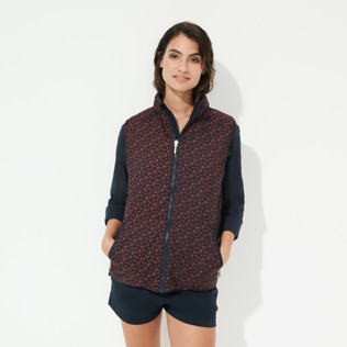 Others Printed - Unisex Reversible Sleeveless Jacket Micro Ronde Des Tortues, Navy details view 3