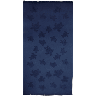 Andere Uni - Turtles Jacquard-Decke aus Frottee, Marineblau front Andere Uni - Turtles Jacquard-Decke aus Frottee, Marineblau front
