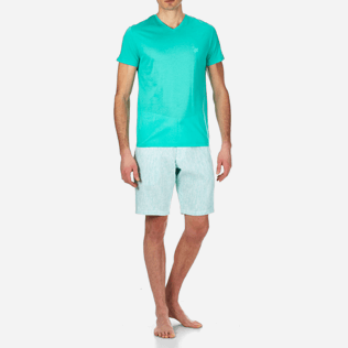 Homme AUTRES Uni - T-shirt en Coton mercerisé Homme Uni, Vert veronese frontworn Homme AUTRES Uni - T-shirt en Coton mercerisé Homme Uni, Vert veronese frontworn