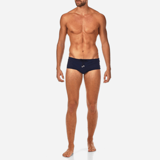 Hombres Corte Corto Liso - Bañador slip Tuxedo con estampado Smoking, Azul marino frontworn Hombres Corte Corto Liso - Bañador slip Tuxedo con estampado Smoking, Azul marino frontworn