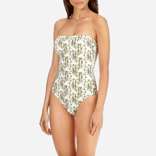 Women One Piece Printed - Women Bustier One Piece Swimsuit Bamboo Song, Peony supp3 Women One Piece Printed - Women Bustier One Piece Swimsuit Bamboo Song, Peony supp3