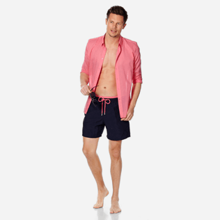 Hombre Clásico Liso - Bañador de dos colores para hombre, Azul marino supp2 Hombre Clásico Liso - Bañador de dos colores para hombre, Azul marino supp2