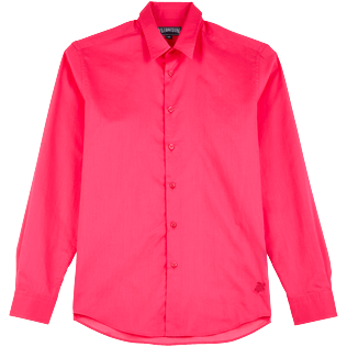 Men Others Solid - Unisex cotton voile Shirt Solid, Shocking pink front view