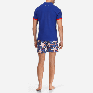 Uomo Altri Unita - Polo uomo in piquet di cotone tinta unita, Blu nettuno backworn Uomo Altri Unita - Polo uomo in piquet di cotone tinta unita, Blu nettuno backworn