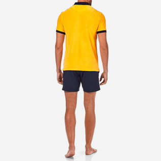 Homme Polos Uni - Polo Éponge Contrastée, Curcuma backworn Homme Polos Uni - Polo Éponge Contrastée, Curcuma backworn