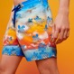 Men Classic Printed - Men Swim Trunks Ronde des Tortues Sunset - Vilebrequin x The Beach Boys, Multicolor details view 2