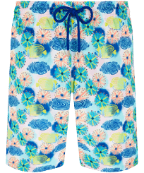 Men Short classic Printed - Men Swim Trunks Long Ultra-light and packable Urchins & Fishes, White front view