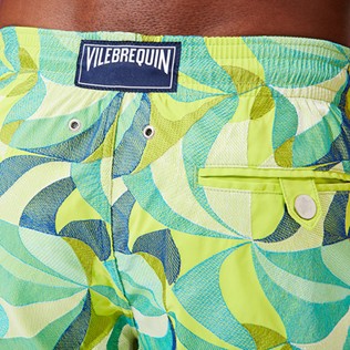Men Classic Embroidered - Men Swimwear Embroidered 1984 Invisible Fish - Limited Edition, Chartreuse details view 3