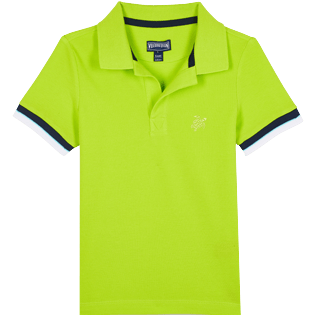 Boys Others Solid - Boys Cotton Pique Polo Shirt Solid, Lemongrass front Boys Others Solid - Boys Cotton Pique Polo Shirt Solid, Lemongrass front