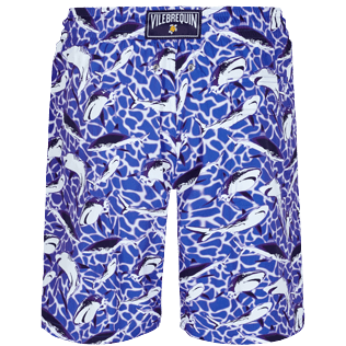 男款 Long classic 印制 - 男士 2009 Les Requins 长款泳裤, Sea blue 后视图