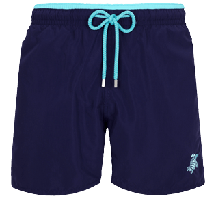 Men Classic Solid - Men Swim Trunks Bicolor Solid, Sapphire front Men Classic Solid - Men Swim Trunks Bicolor Solid, Sapphire front