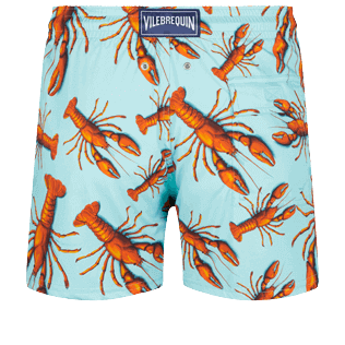 Men Others Printed - Men Stretch Swim Trunks Lobster, Lagoon back view