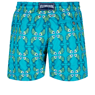 Imagen de Hombre Clásico Bordado - Bañador con bordado Sweet Fishes para hombre - Edición limitada, Azurin vista trasera Imagen de Hombre Clásico Bordado - Bañador con bordado Sweet Fishes para hombre - Edición limitada, Azurin vista trasera