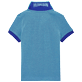 Boys Others Solid - Boys Changing Cotton Pique Polo Shirt Solid, Azure back view