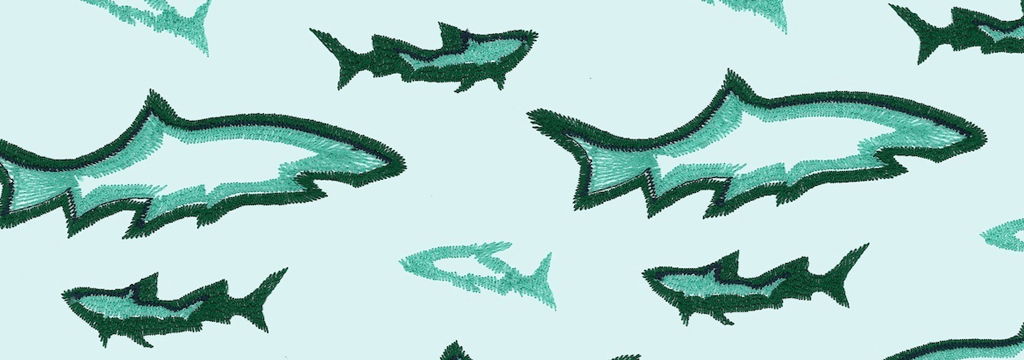 男款 Others 绣 - Men Embroidered Swimwear Requins 3D - Limited Edition, Glacier 打印