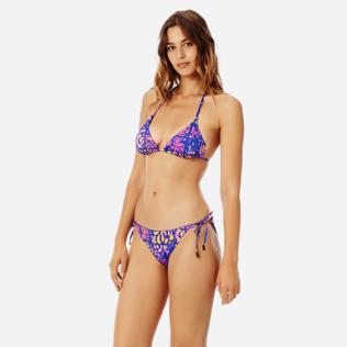 Women Triangle Printed - Women triangle bikini Top Phuket, Sea blue frontworn Women Triangle Printed - Women triangle bikini Top Phuket, Sea blue frontworn