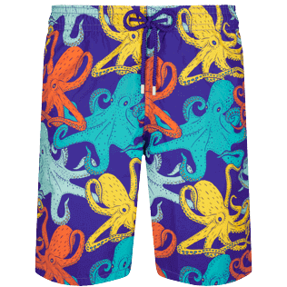 男款 Long classic 印制 - 男士 Octopussy 长款游泳短裤, Purple blue 正面图