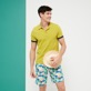 Men Short classic Printed - Men Swimwear Long Ultra-light and packable Urchins & Fishes, White details view 3